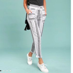 Tavik Court Black and White Striped Cropped Pants